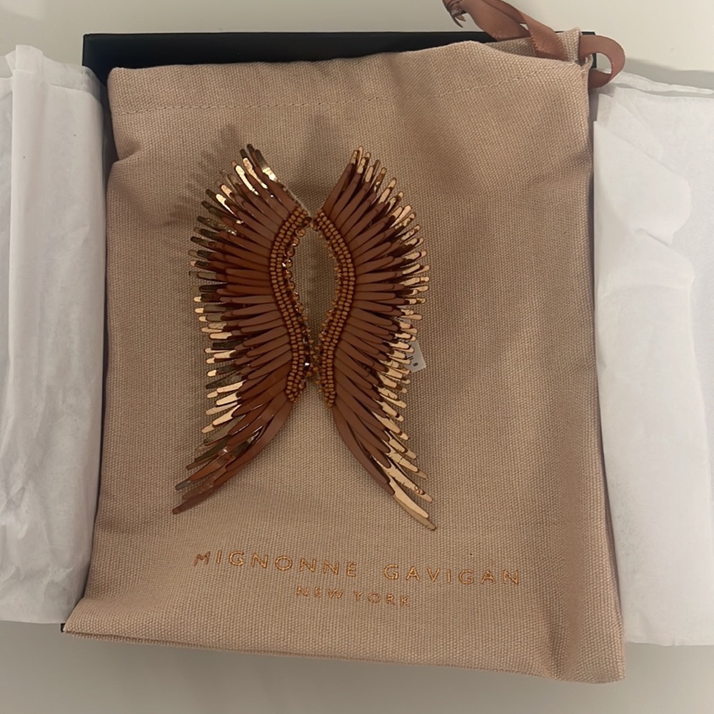 MIGNONNE GAVIGAN Bronze Metallic ‘Madeline’ Earrings Never Worn in Packaging!!